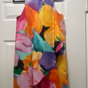 Lauren Ralph Lauren Floral Lined Shift Asymmetrical Dress 8